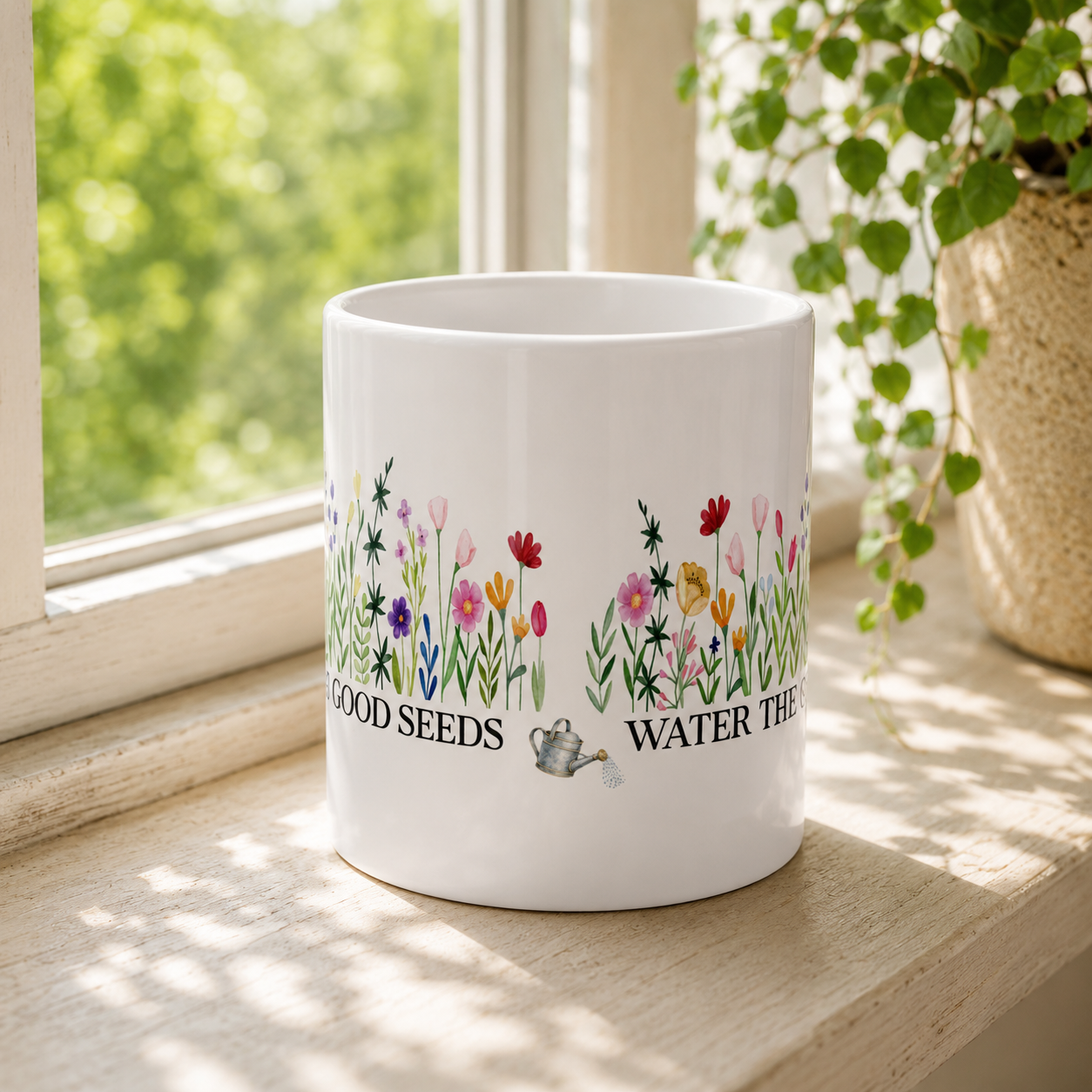 Water the Good Seeds Mug – Wildflower Botanical Coffee Mug