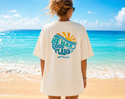He Has Good Plans Jeremiah 29:11 Beachy Tee