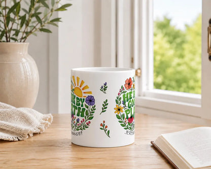 Walk by Faith & He Has Good Plans Floral Scripture Mug